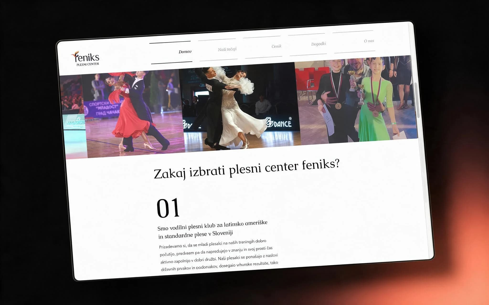 Numbered credibility blocks on the Feniks home page