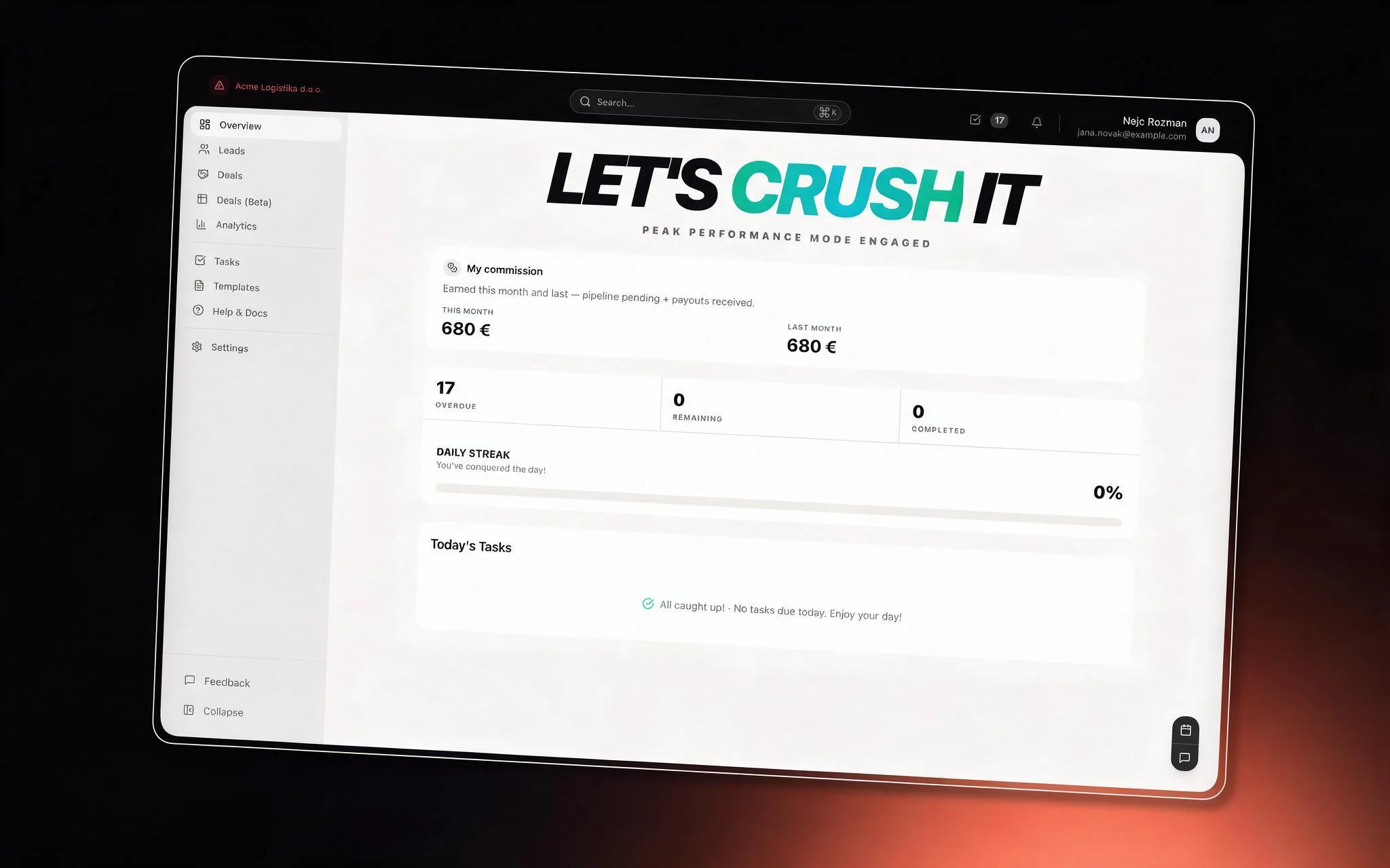 Sales CRM, Web app development